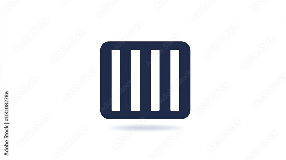 A simple icon depicting a grid or barred structure, often used in design or interface contexts. A simple icon depicting a grid or barred structure, often used in design or interface contexts.
