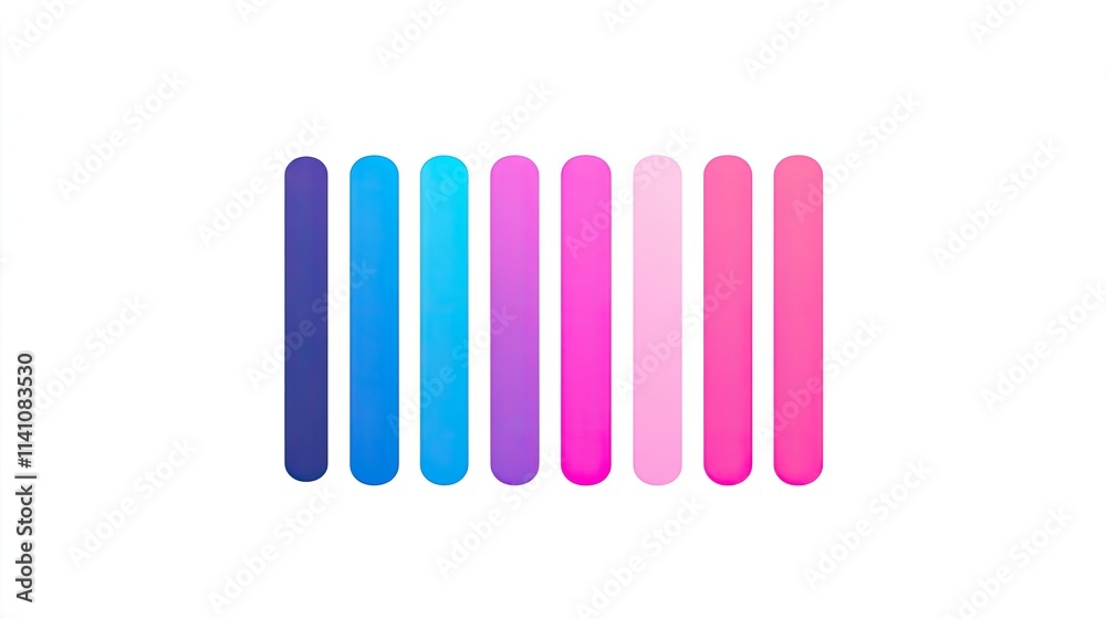 A gradient of vertical bars in various shades of blue, purple, and pink. A gradient of vertical bars in various shades of blue, purple, and pink.