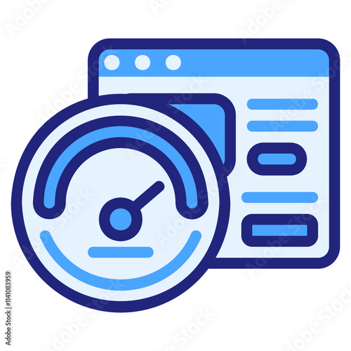 Bandwidth blue filled outline style icon