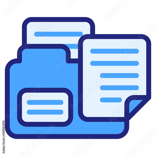 Document blue filled outline style icon