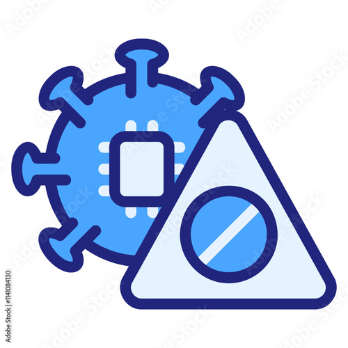 Antivirus blue filled outline style icon