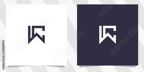 letter wc cw logo design vector