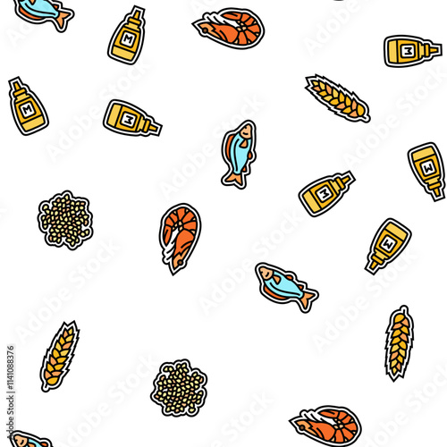 allergen product food free vector seamless pattern thin line illustration