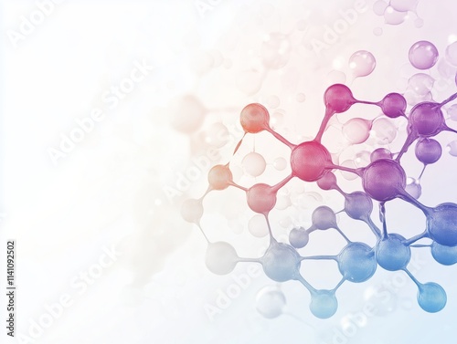 Abstract Science atoms and molecules. View of Human Genome Structure on Light Background