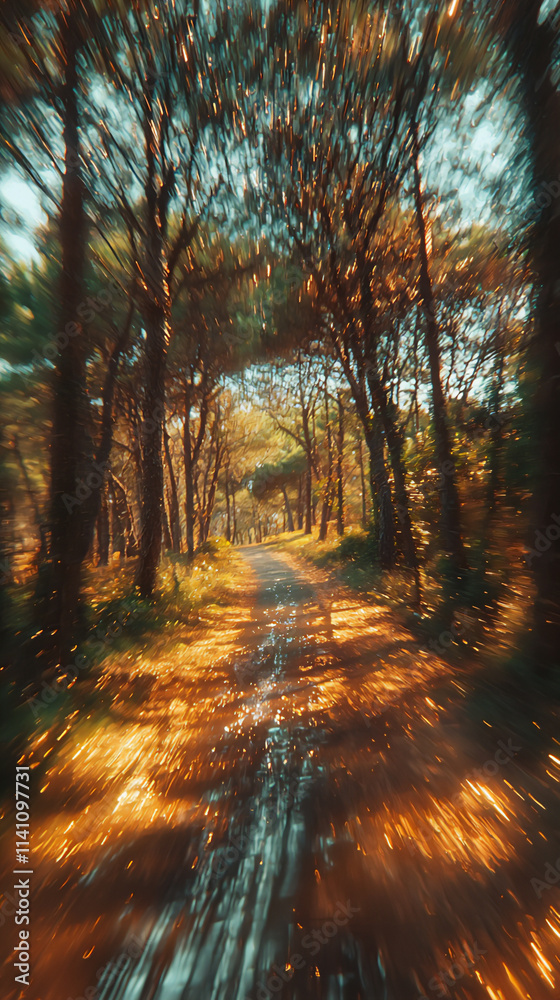 Obraz premium abstract forest canopy with gentle lines and soothing colors,