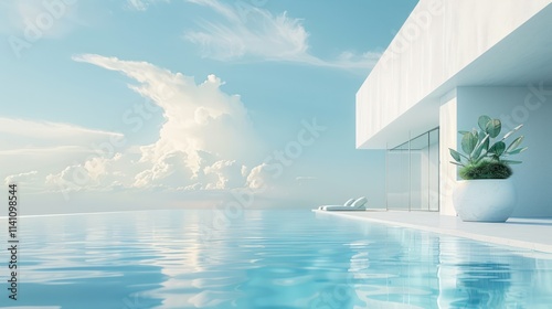 Some photos of luxurious and elegant swimming pool designs with different photo angles with clear sky views.