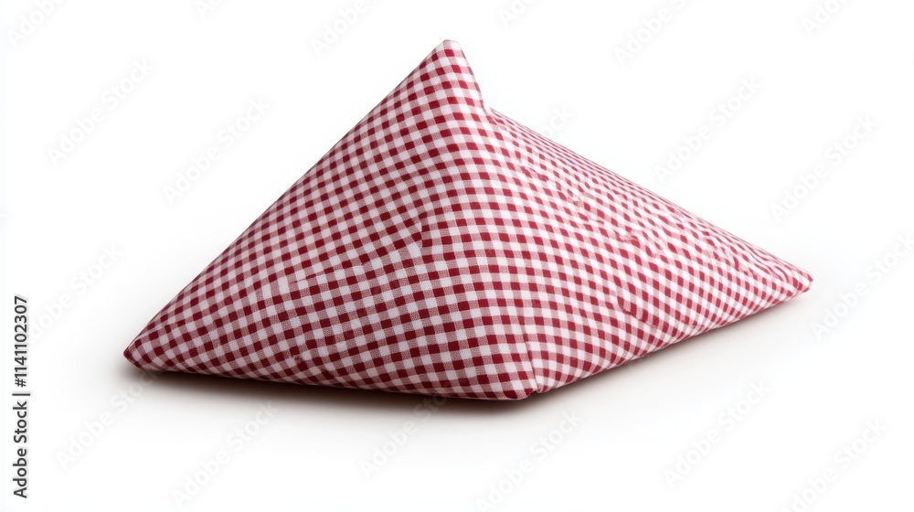 Red and white checkered party hat with detailed fabric texture, isolated on white background, balanced lighting and vibrant hues for a sharp product shot Red and white checkered party hat with detailed fabric texture, isolated on white background, balanced lighting and vibrant hues for a sharp product shot