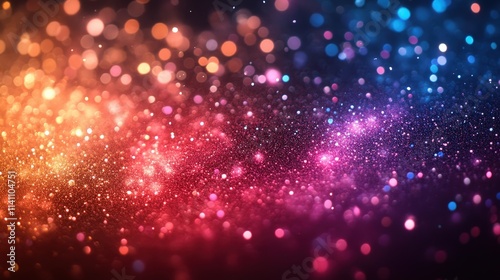 A captivating abstract image of a nebula-inspired gradient with sparkling particles and soft bokeh effects in vivid rainbow hues. Perfect for creative projects. AI generated.