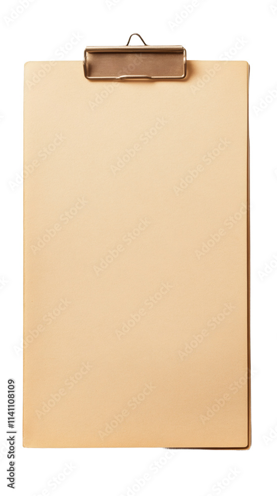 Blank paper clipboard isolated on transparent background, ideal for showcasing messages or artwork in a mockup Blank paper clipboard isolated on transparent background, ideal for showcasing messages or artwork in a mockup