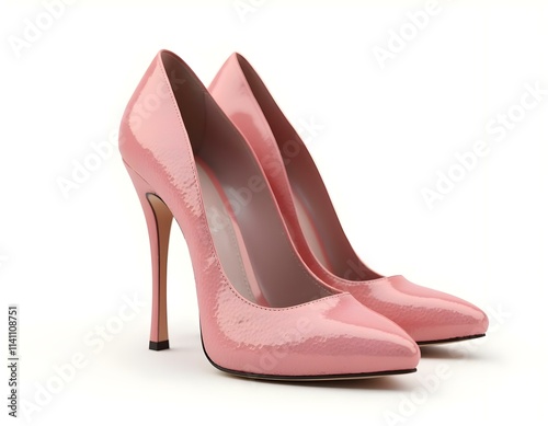High heels 3D render icon isolated on transparent background cutout ia