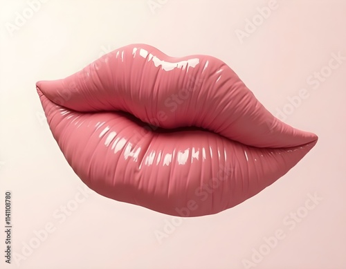 Lipstick 3D render icon isolated on transparent background cutout ia 