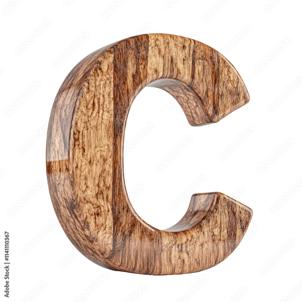 Wooden letter C isolated on white background. Wooden letter C isolated on white background.