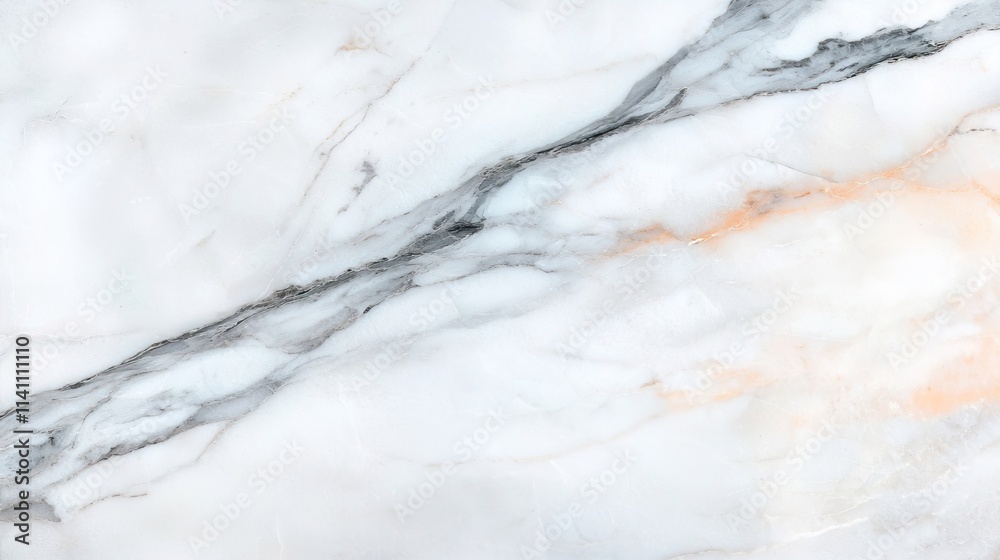 Obraz premium White Marbled Stone Surface with Bold Grey Veins, Elegant white marbled stone surface concept.