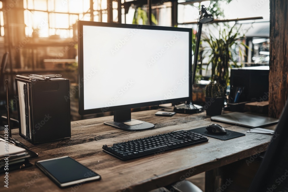 A modern personal computer with a blank white screen and a keyboard reflects a clean slate for digital creativity and productivity. This image encourages fresh starts and new ideas. A modern personal computer with a blank white screen and a keyboard reflects a clean slate for digital creativity and productivity. This image encourages fresh starts and new ideas.