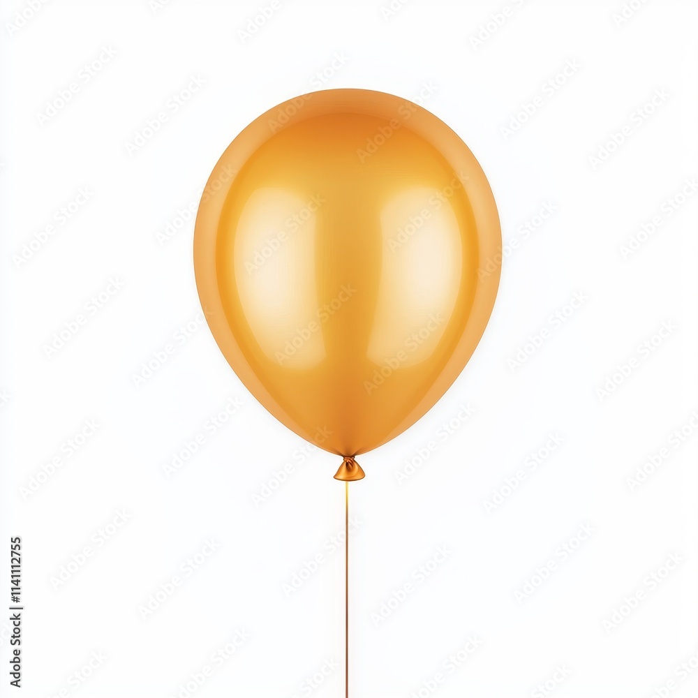 Single Golden Balloon Isolated on White Background for Celebrations Single Golden Balloon Isolated on White Background for Celebrations