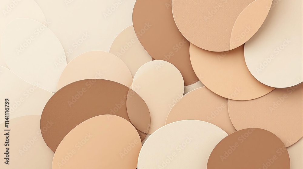 Overlapping Geometric Shapes in Mocha Mousse Shades Overlapping Geometric Shapes in Mocha Mousse Shades