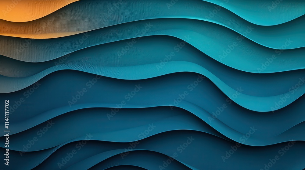 Abstract wave pattern in blue and orange tones for design projects Abstract wave pattern in blue and orange tones for design projects