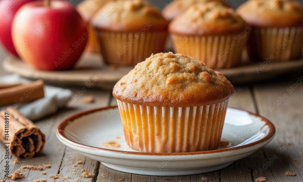 Delicious freshly baked apple muffins Delicious freshly baked apple muffins