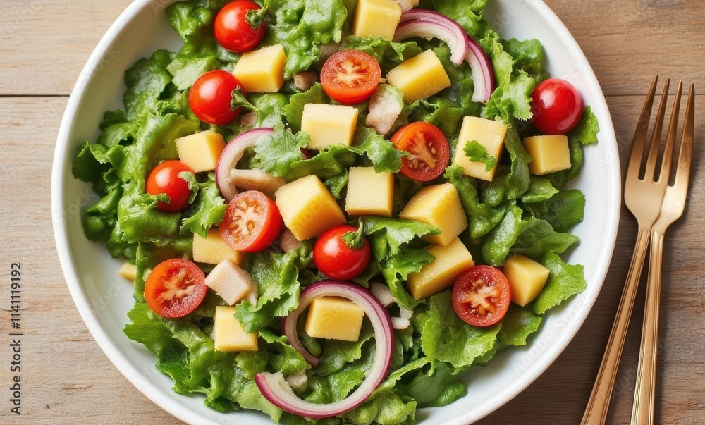 Fresh colorful salad with cherry tomatoes Fresh colorful salad with cherry tomatoes