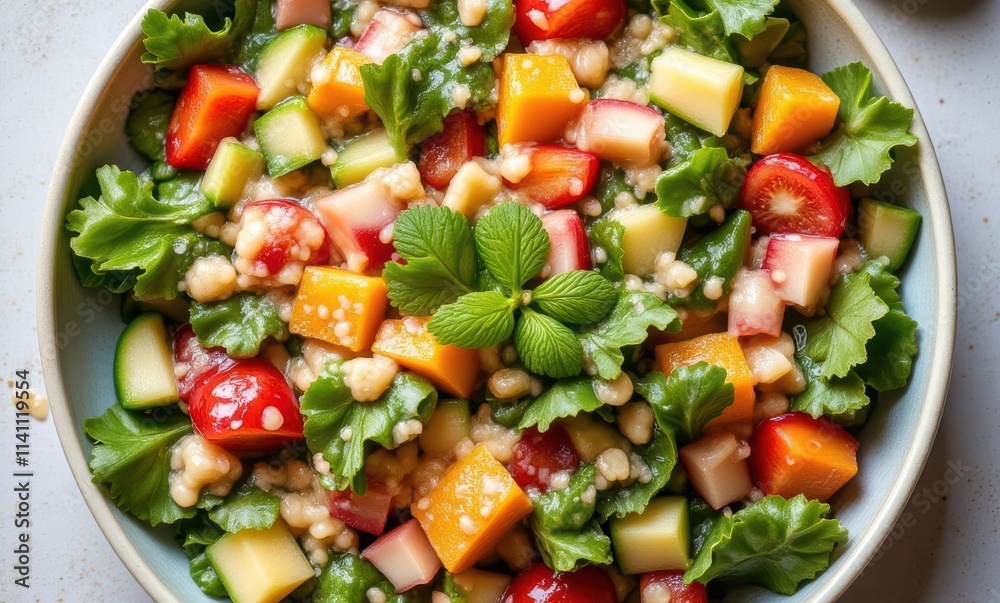 Vibrant mixed salad with fresh ingredients. Vibrant mixed salad with fresh ingredients.