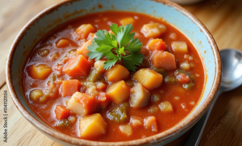 Delicious vegetable soup in a bowl Delicious vegetable soup in a bowl