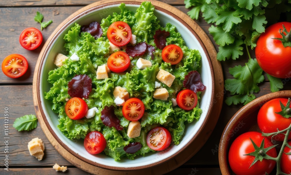 Fresh vibrant salad with cherry tomatoes Fresh vibrant salad with cherry tomatoes