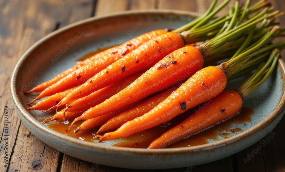 Fresh, vibrant carrots on a plate Fresh, vibrant carrots on a plate