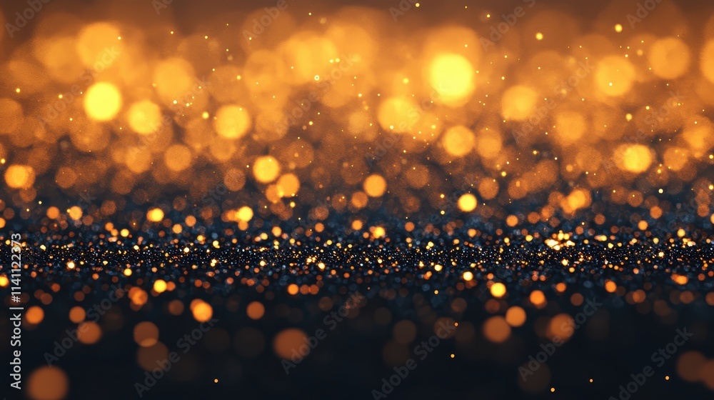 Shimmering Gold Bokeh Lights on a Dark Background Ideal for Festivities Shimmering Gold Bokeh Lights on a Dark Background Ideal for Festivities
