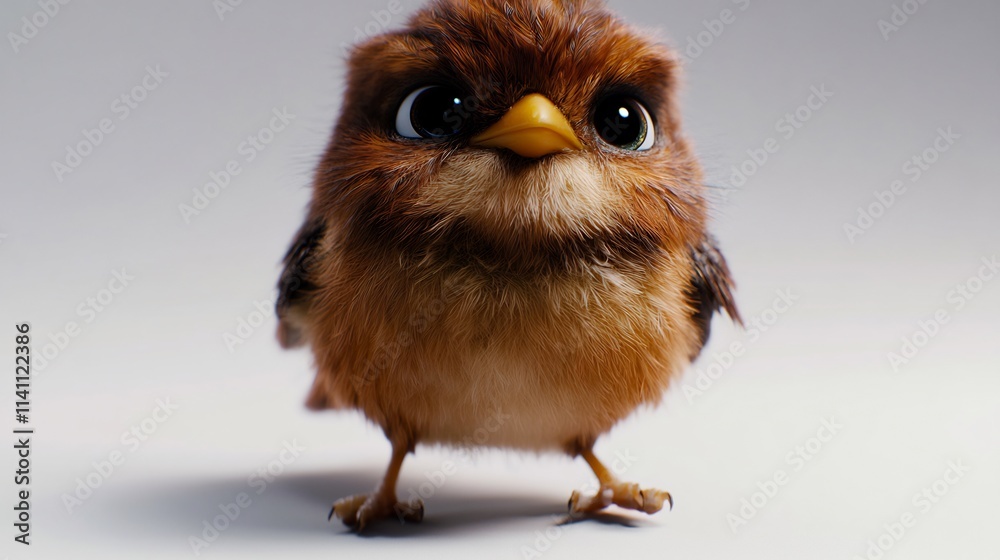 Adorable CGI Baby Bird: A Close-Up Portrait of a Fluffy Fledgling Adorable CGI Baby Bird: A Close-Up Portrait of a Fluffy Fledgling
