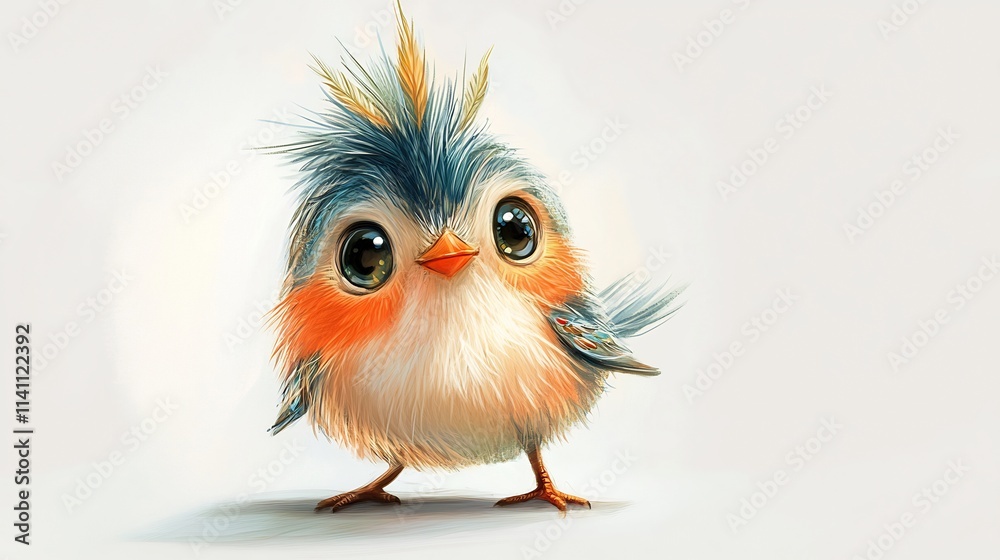 Adorable Fluffy Baby Bird with Big Eyes Adorable Fluffy Baby Bird with Big Eyes