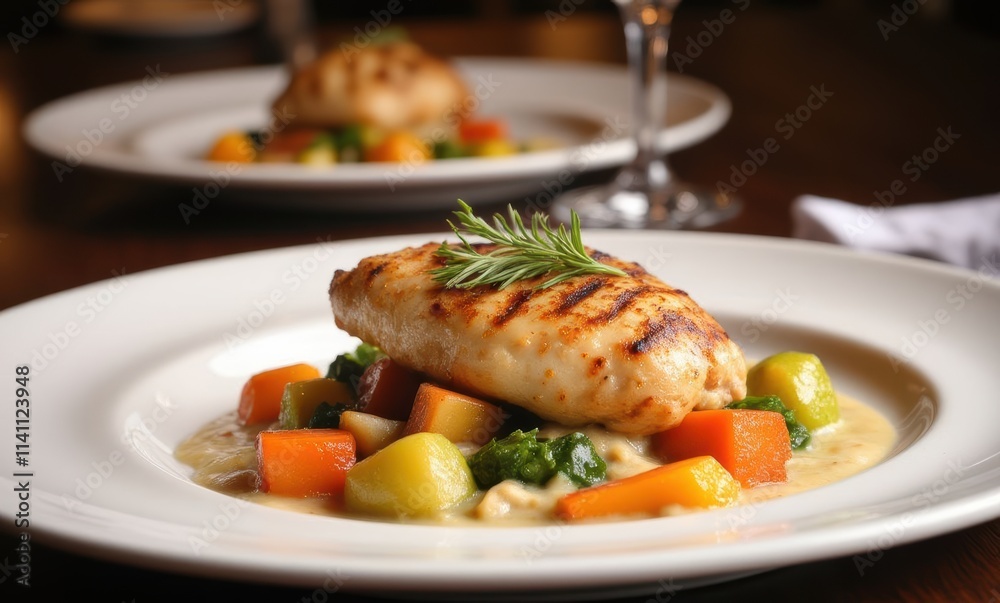 Grilled fish with colorful vegetables Grilled fish with colorful vegetables