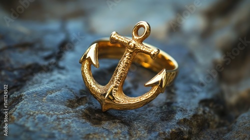 Anchor Ring on 24k Gold photo