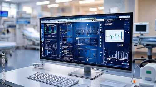 Wallpaper Mural Advanced medical monitoring system displaying real-time patient data in a hospital environment Torontodigital.ca