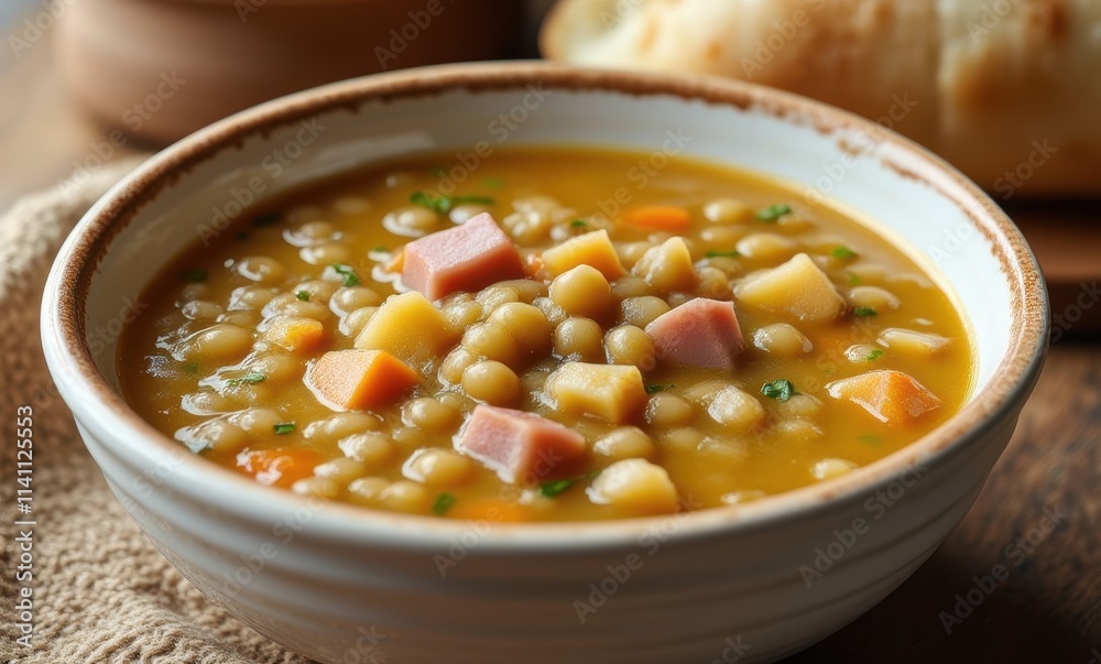 Delicious hearty lentil soup with vegetables Delicious hearty lentil soup with vegetables