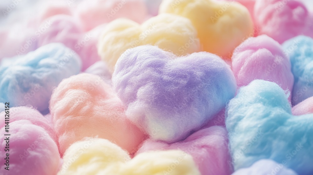 Pastel Cotton Candy Hearts A Sweet Delight Pastel Cotton Candy Hearts A Sweet Delight