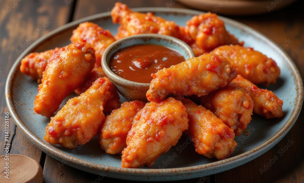 Delicious crispy chicken wings platter Delicious crispy chicken wings platter