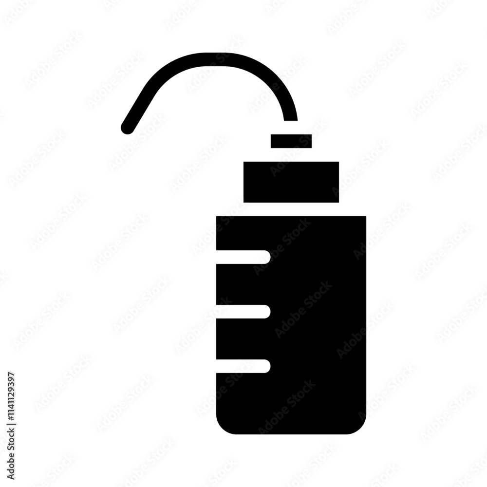 Laboratory wash bottle icon. Concept of chemistry, science, and experiment. Laboratory wash bottle icon. Concept of chemistry, science, and experiment.