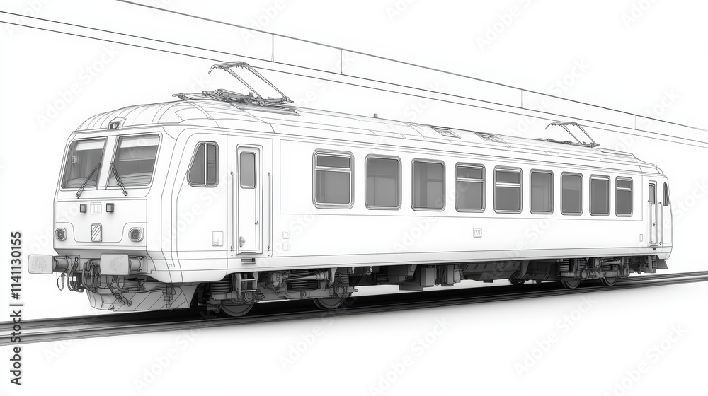 Train Outline, Vector Illustration in Black and White for Coloring Activities and Design Elements Train Outline, Vector Illustration in Black and White for Coloring Activities and Design Elements