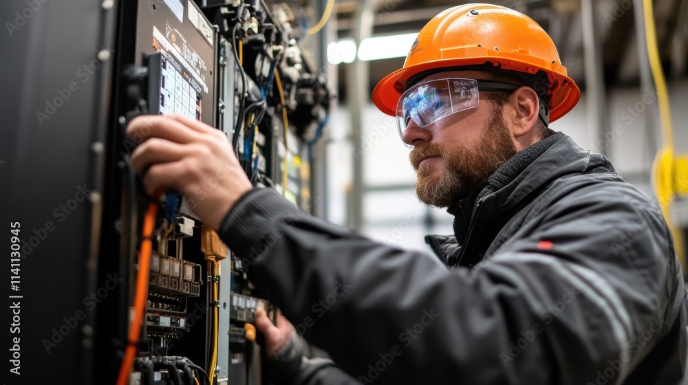 A snapshot of a technician performing maintenance with augmented reality glasses overlaying safety protocols directly onto the equipment for enhanced operational safety. A snapshot of a technician performing maintenance with augmented reality glasses overlaying safety protocols directly onto the equipment for enhanced operational safety.