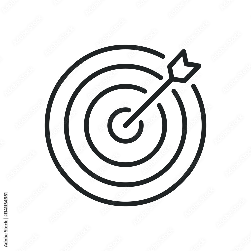 Target thin line icons. Editable stroke and Perfect pixel on transparent background Target thin line icons. Editable stroke and Perfect pixel on transparent background