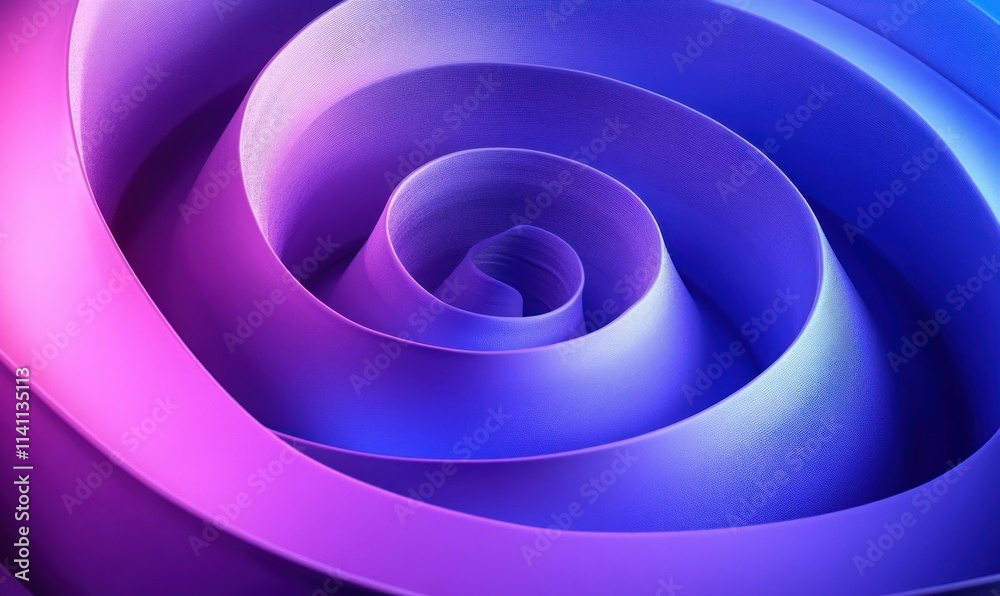 Minimalist Abstract Geometric Spiral Shapes in Soft Purple and Blue Gradient Illumination Minimalist Abstract Geometric Spiral Shapes in Soft Purple and Blue Gradient Illumination
