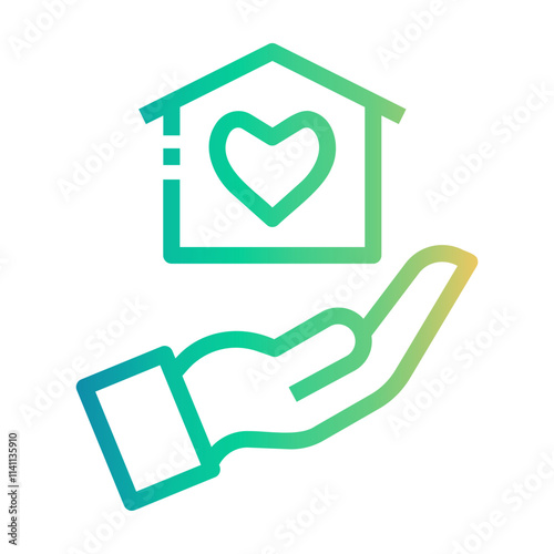 volunteer house Line Gradient Icon