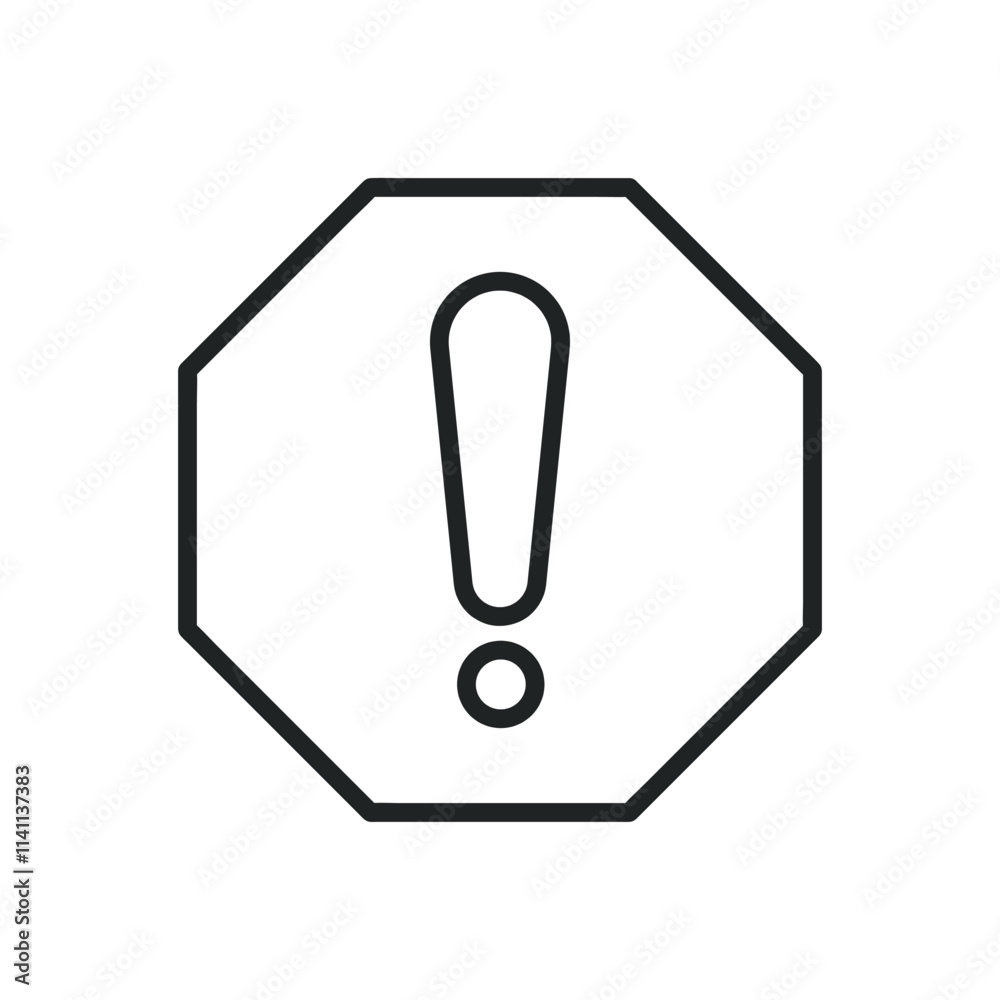 Exclamation sign thin line icons. Editable stroke and Perfect pixel on transparent background Exclamation sign thin line icons. Editable stroke and Perfect pixel on transparent background