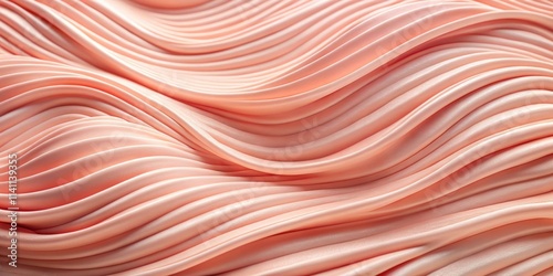 Abstract close-up of textured pink and peach cream with smooth wave-like grooves and ridges, pink, peach, cream, abstract