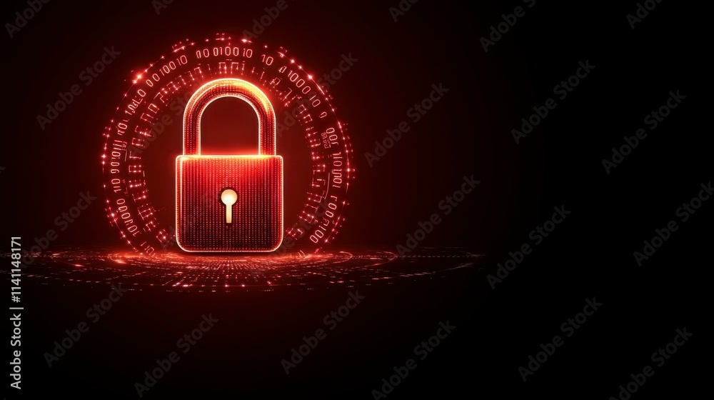 A softly glowing padlock encased by a circular array of binary digits, highlighting the essence of secure digital transactions and safety. A softly glowing padlock encased by a circular array of binary digits, highlighting the essence of secure digital transactions and safety.