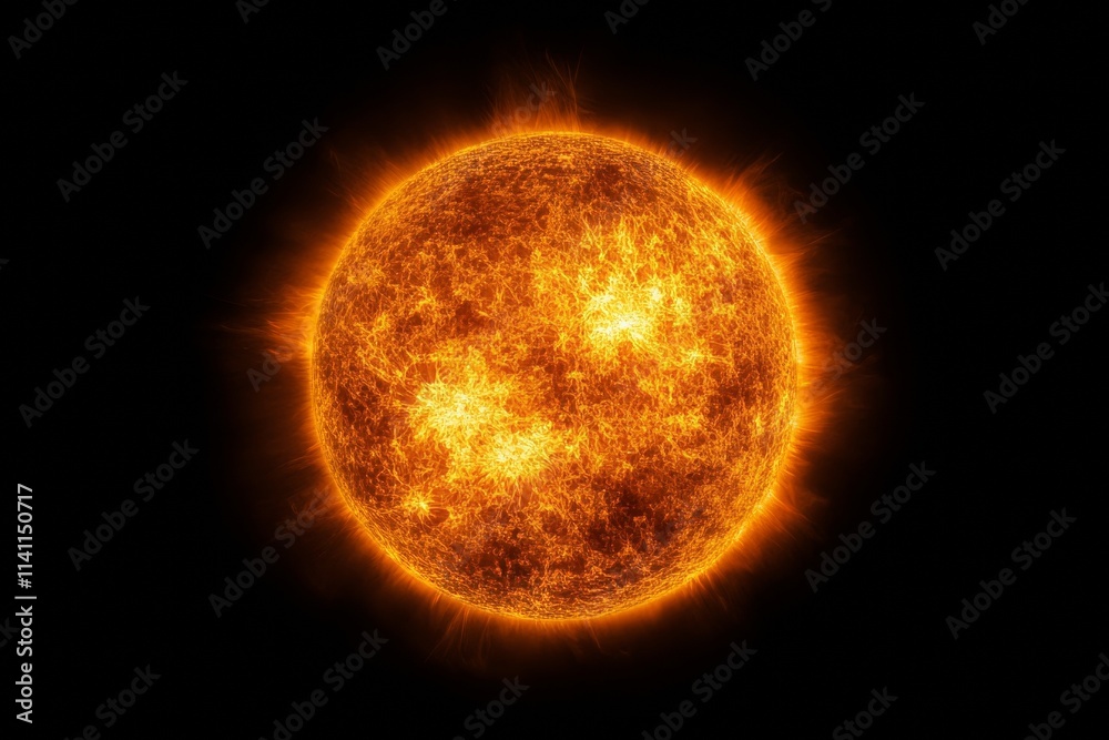 A large orange sun in the sky A large orange sun in the sky