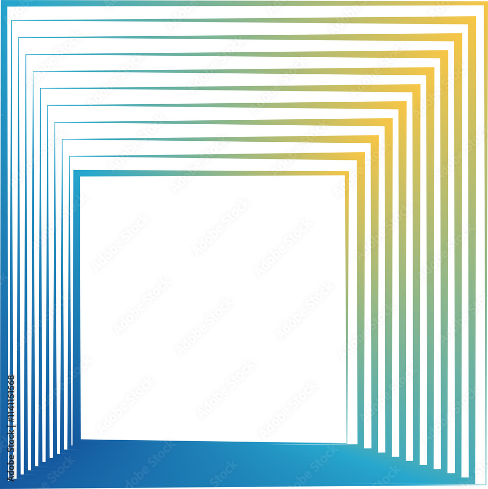 Square color blend line gradient technology concept, logo, template, frame Square color blend line gradient technology concept, logo, template, frame