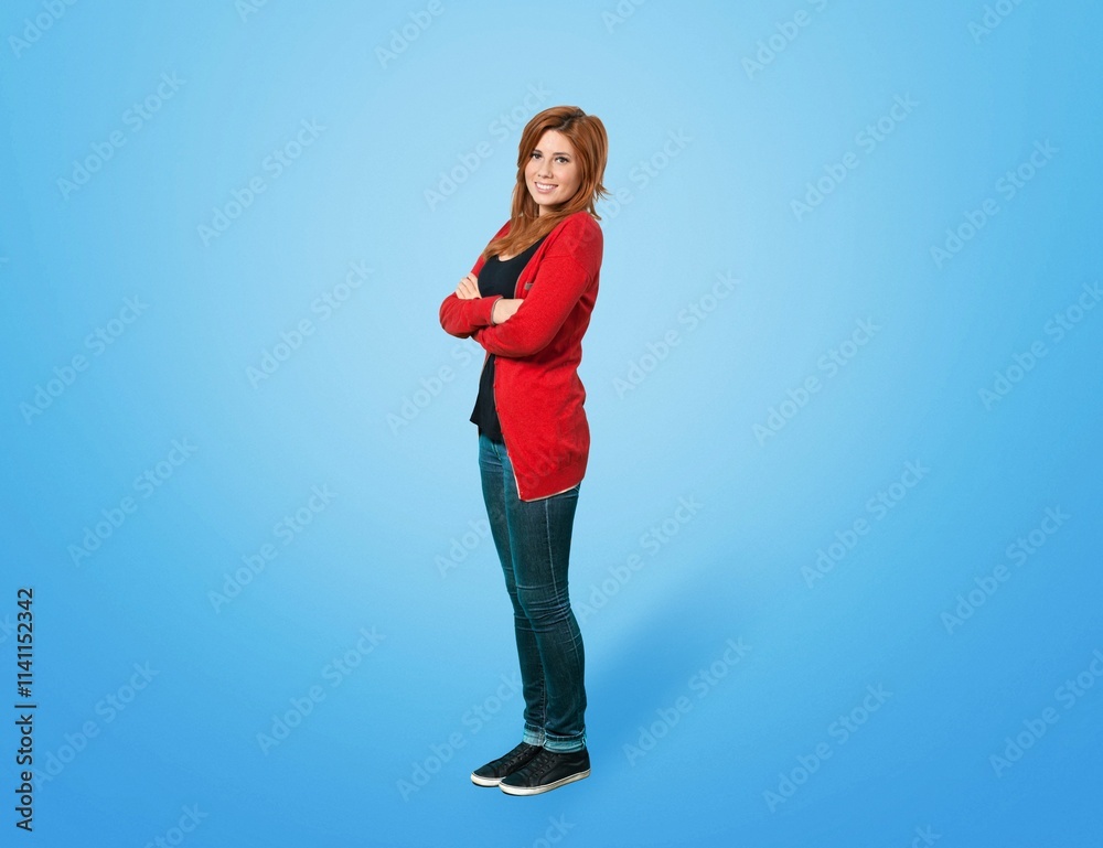 Full body happy young woman. Lifestyle concept Full body happy young woman. Lifestyle concept