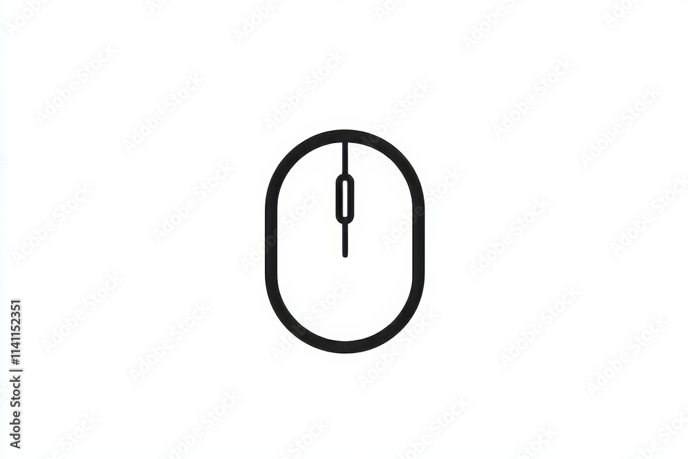 Minimalist black computer mouse icon on white background Minimalist black computer mouse icon on white background