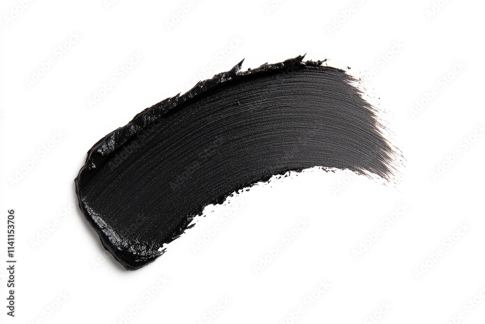 Smooth black paint stroke on white background Smooth black paint stroke on white background